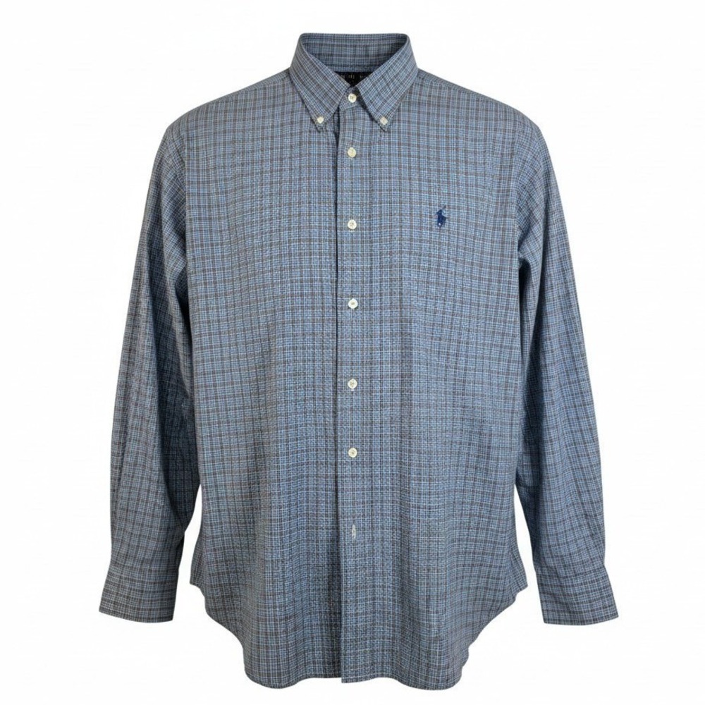 Ralph Lauren Blake Shirt Mens XL Plaid Button Down Classic Fit Cotton Dress